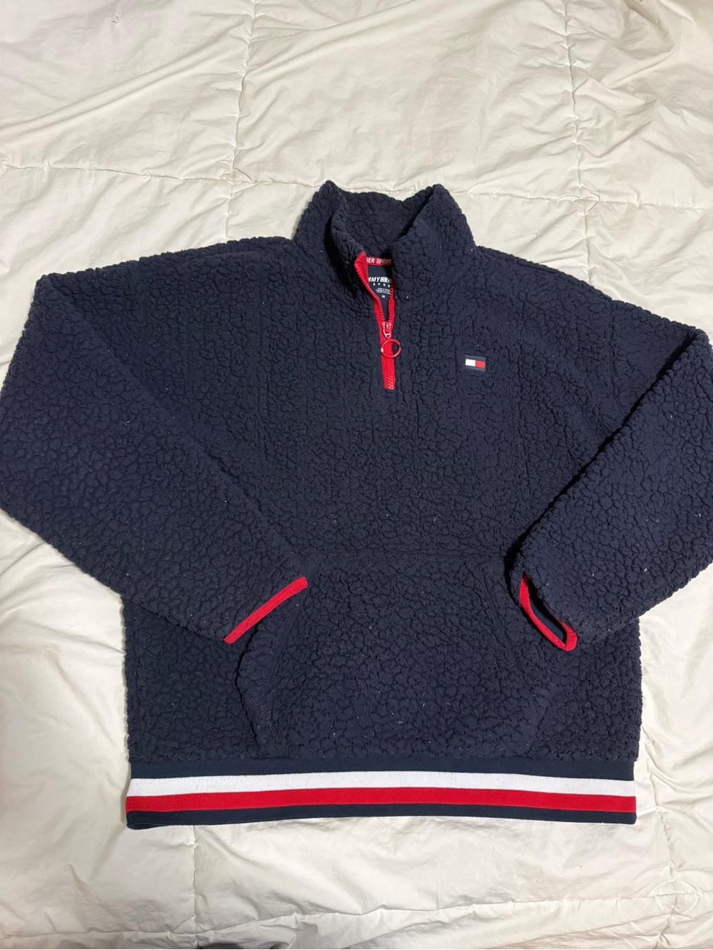 Tommy Hilfiger women’s Navy Sherpa Half-Zip Pullover